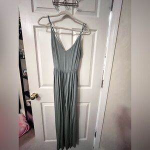 American Eagle Outfitters Light Blue Spaghetti Strap Wide-Leg Jumpsuit